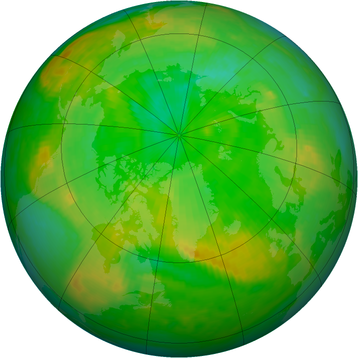 Arctic ozone map for 15 July 1987